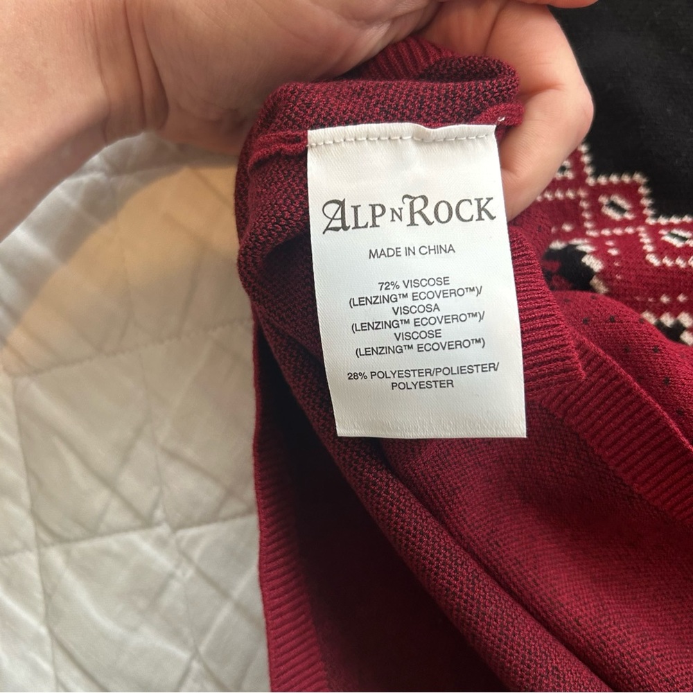 Alp N Rock Black and Red Cowl Neck Sweater - Picture 14 of 14